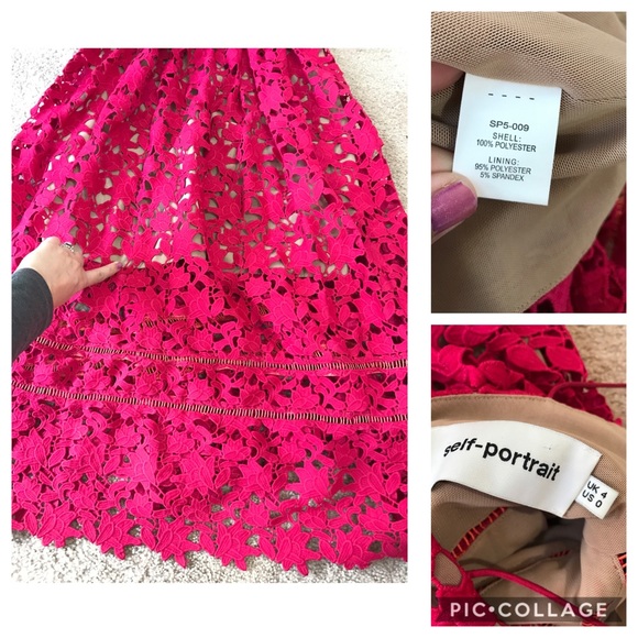 Self-Portrait Azaelea Pink Lace Dress - Picture 8 of 8